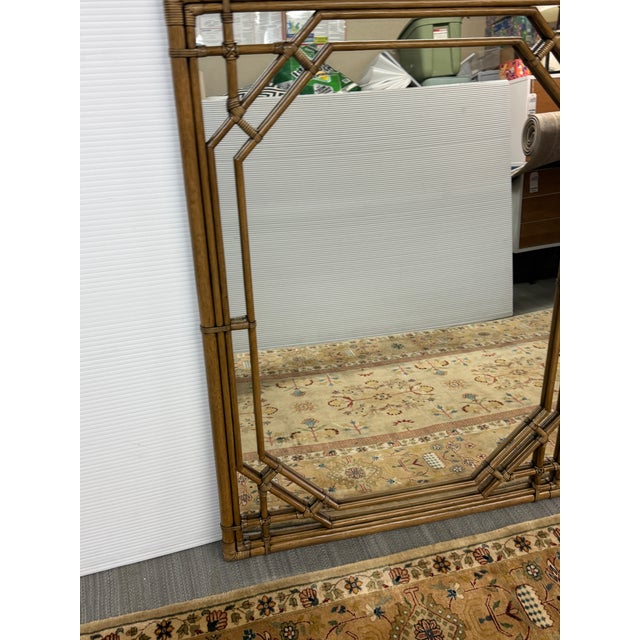 Hollywood Regency Faux Bamboo Wall Mirror For Sale - Image 10 of 12