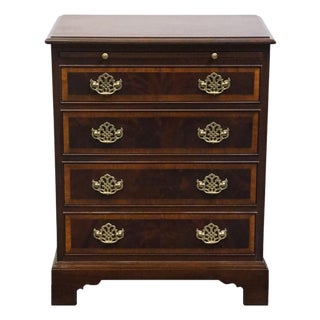 Hickory Chair American Masterpiece Collection Banded Mahogany Traditional Style 24" Four Drawer Nightstand Chest 2760-061 For Sale
