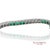 Metal Platinum 950 Custom Made Natural Diamond and Emerald Bezel Tennis Bracelet For Sale - Image 7 of 12