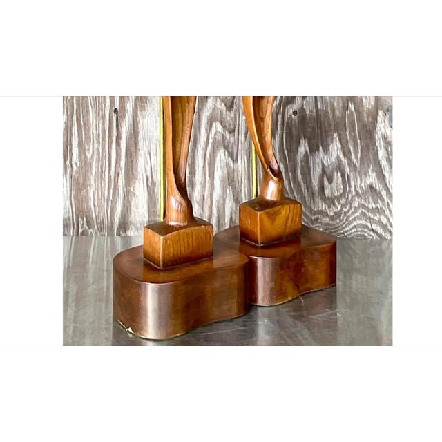 Vintage Boho Sculptural Figure Lamps by Yasha Heifetz - a Pair For Sale - Image 13 of 15