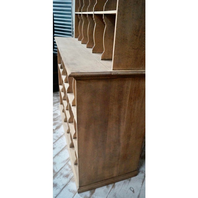 Victorain Country Kitchen Washed Oak Pigeon Hole Cabinet, 1880s For Sale - Image 6 of 13