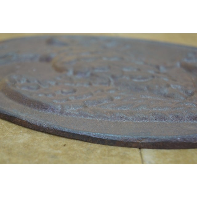 Brown Antique Cast Iron Ina Insurance Heraldic Eagle Fire Mark Plaque 1792 11" For Sale - Image 8 of 10