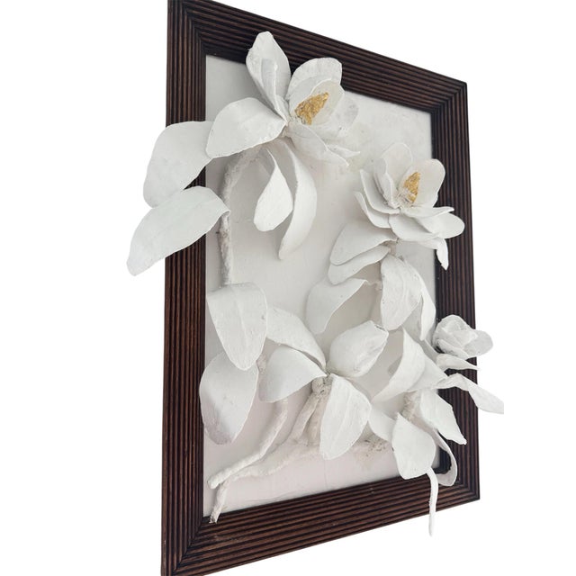 2020s Large Southern Magnolia Branches, Papier-Mâché and Plaster Sculpture For Sale - Image 5 of 7
