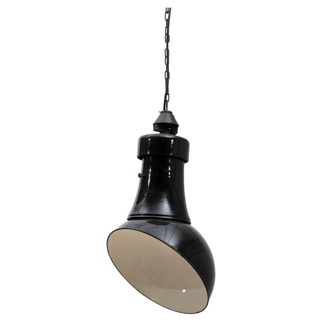 1930s Czech Metal Industrial Angular Pendant Lamp For Sale - Image 15 of 18