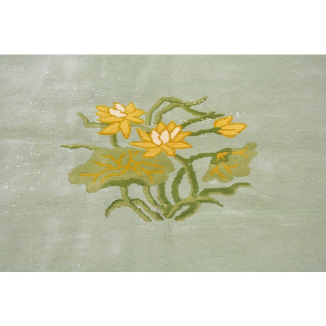 Art Deco Vintage Chinese Art Deco Hand Knotted Wool Rug, Round For Sale - Image 3 of 4