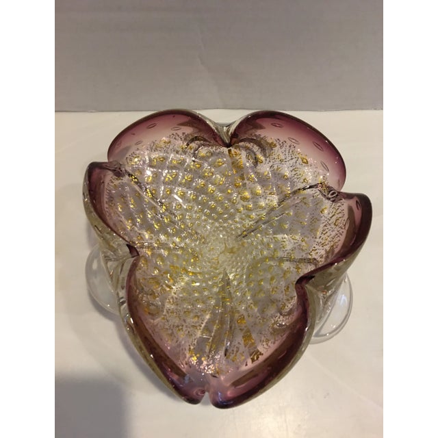 Stunning organic free form amethyst bowl with gold and yellow flecks. Circa 1960’s Made in Italy Measures 8” x 8” X 3.25”....