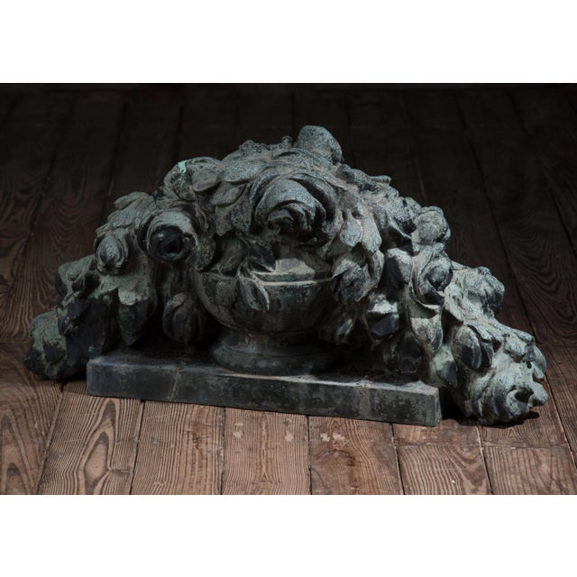 Large Mid 19th Century French Verdigris Bronze Floral Sculpture For Sale In Philadelphia - Image 6 of 11