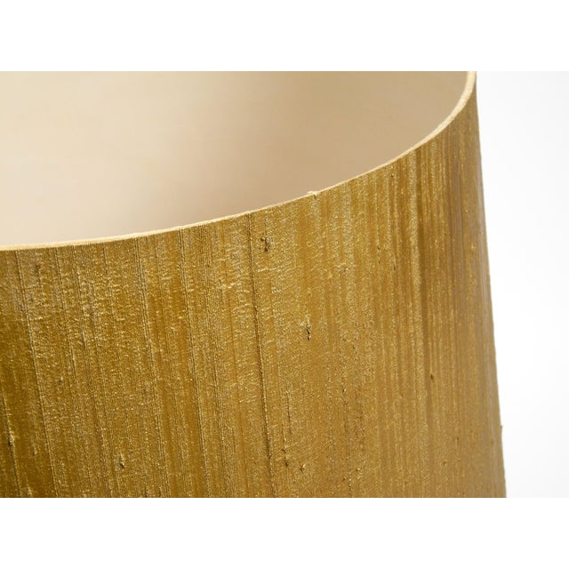 Large Illuminated Glass Table Lamp withn Dupion Silk Shade from Putzler, 1970s For Sale - Image 15 of 18