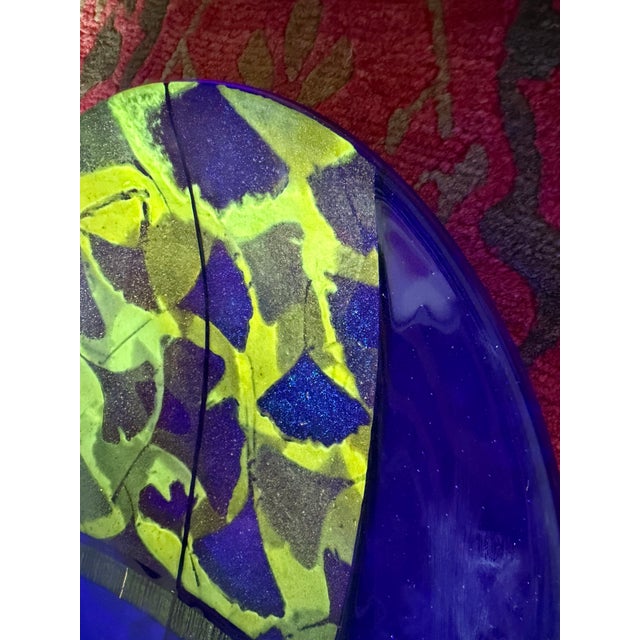 Signed Richard Ritter 14” Studio Art Glass Charger Plate, 2005 For Sale - Image 9 of 13