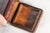 1950s Lovely Small Mid Century Vintage Square Gold Gilt Hand Tooled Leather Jewelry Storage Presentation Box For Sale - Image 5 of 9