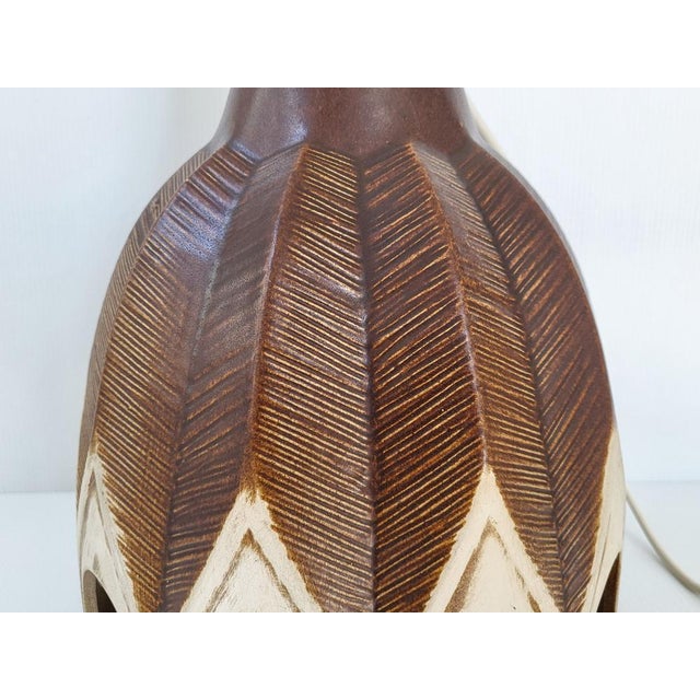 1960s Vintage Feathers Floor Lamp in Ceramic, 1960s For Sale - Image 5 of 14