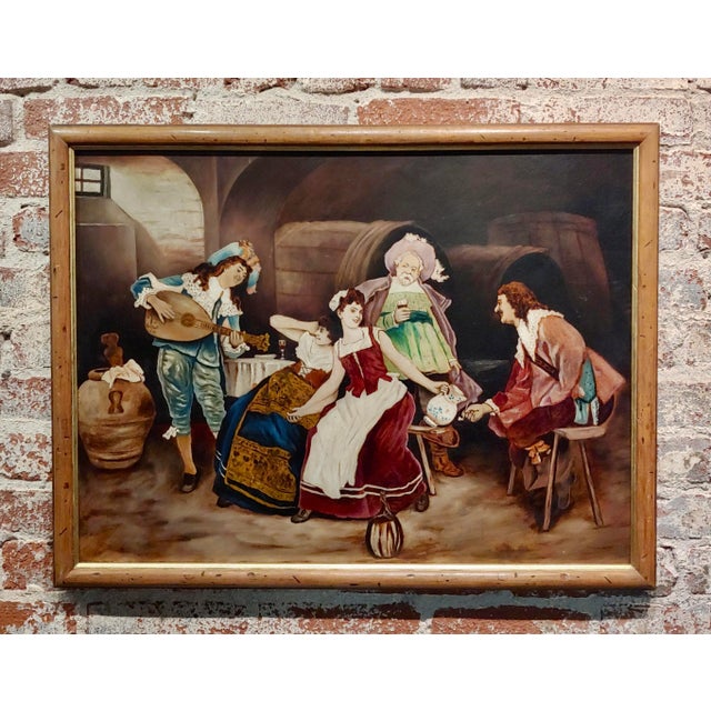Three Musketeers In A Tavern - 1920s Italian Oil painting Oil painting on board - unsigned - circa 1920s Board size 21x28"...