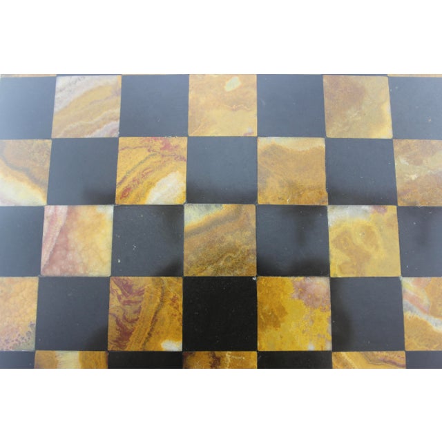 Vintage Marble Stone Chess Board Small Game Board Fathers Day Gift for Dad, Office Decor Styling Staging For Sale - Image 4 of 6