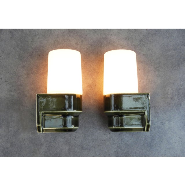 Mid-Century Modern Swedish 6081 Porcelain Wall Lights from Ifö, 1970s, Set of 2 For Sale - Image 3 of 9
