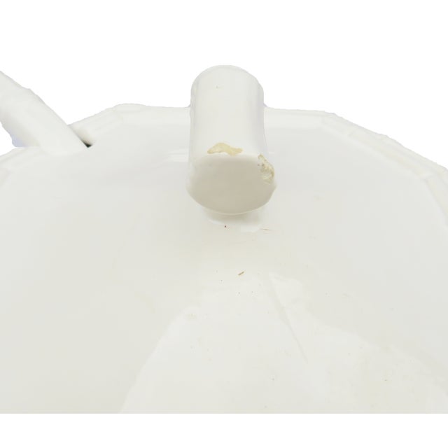 White Vintage Chinoiserie Faux Bamboo Soup Tureen For Sale - Image 8 of 9
