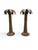 This pair of vintage solid brass palm tree candlesticks captures the glamour and relaxed elegance of classic Palm Beach...