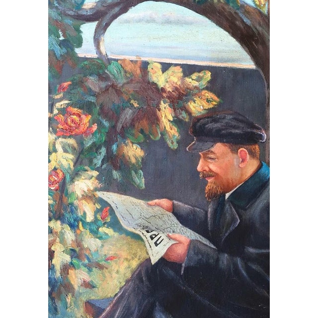 Original Lenin Oil Painting, Ukrainian Soviet Art, 1966 120-84 For Sale - Image 4 of 6