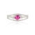Natural Ruby & Diamond Split Shank Bypass Ring Size 5.5 in 14k White Gold For Sale - Image 4 of 17