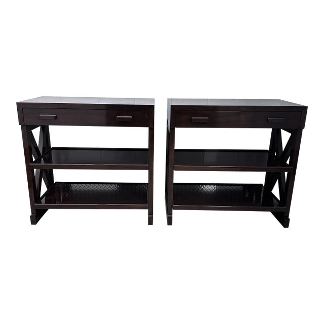 Pair of C. Mariani Side Console Tables For Sale