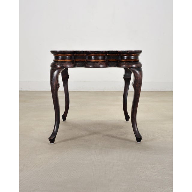 Rose Tarlow Style Chinoiserie Scalloped Lacquer Coffee Table For Sale - Image 12 of 18