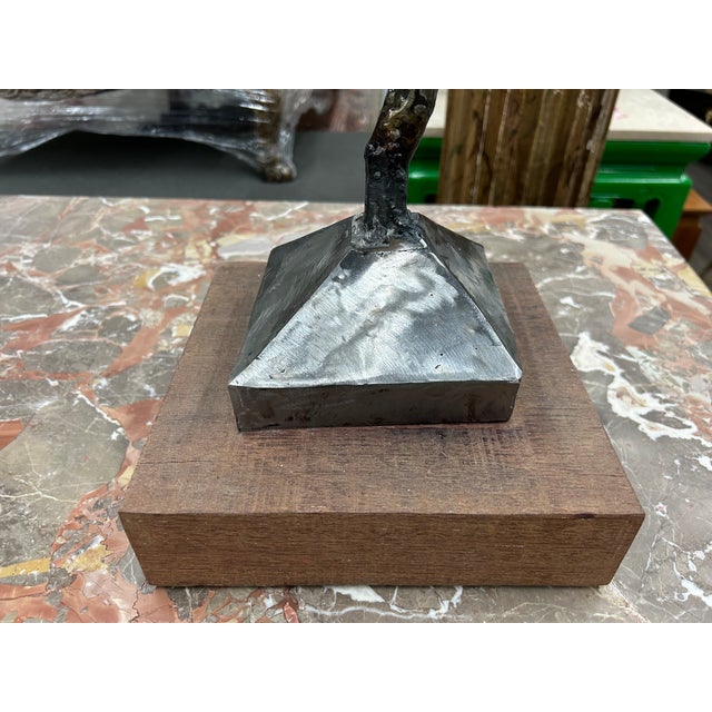 Mid Century Mixed Metal Sculpture For Sale - Image 4 of 11