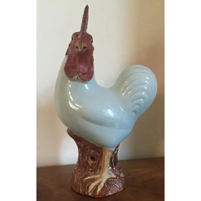 Ceramic 18th Century Chinese Porcelain Model of a Rooster, Cockerel or Chicken For Sale - Image 7 of 10