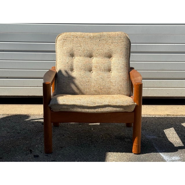 1970s Mid-Century Danish Modern Domino Mobler Tufted Teak Lounge Chair For Sale - Image 5 of 11