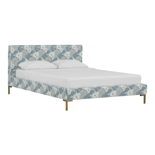 Norah Platform Bed in Blue Loiret, Full/Double For Sale In Chicago - Image 6 of 6