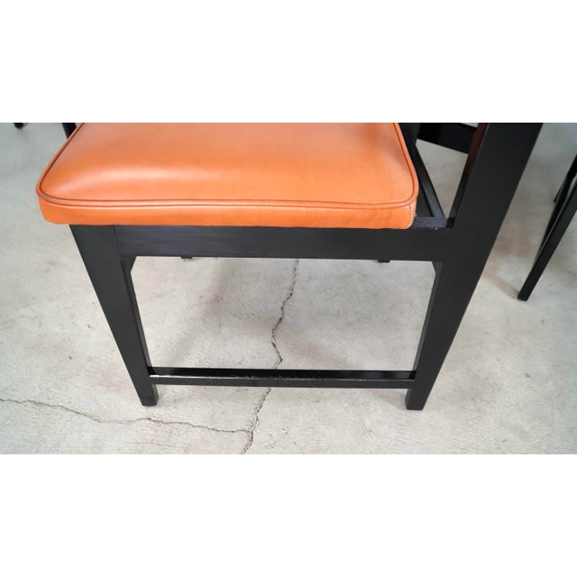 1950’s Mid-Century Modern Leather Dining Chairs - Set of 6 For Sale - Image 9 of 12