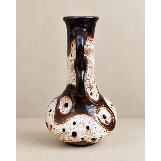 Large Pierced Fat Lava Ceramic Lamp Base, West Germany, 1970s For Sale - Image 3 of 8