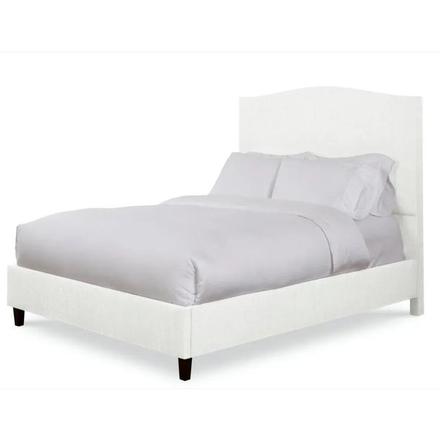 Modern Hazel California King Bedframe, Ivory Linen For Sale - Image 3 of 4
