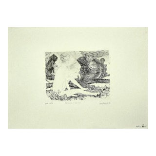 Leo Guida, Sibyl With Lioness, Etching on Paper, 1970 For Sale