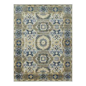 2020s Mamluk Rug 9'2'' X 12'2'' Gray Wool Tribal Hand-Knotted Oriental Carpet