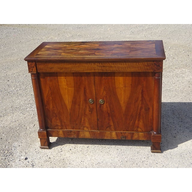 Antique Sideboard with Diamond-Shaped Wood Marquetry Top For Sale - Image 5 of 18