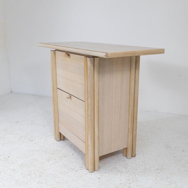 Vintage storage unit designed by Luigi Saccardo and produced by Mobilstil, model "Arianna." Made of light wood with a...