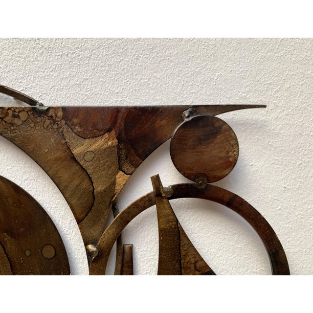 Mid-Century Danish Brutalist Metal Wall Sculpture and Candle Holder by Henrik Horst For Sale - Image 13 of 18