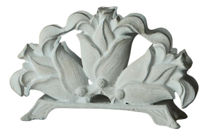 Antique Napkin Holder in White Painted Cast Iron, 1890s