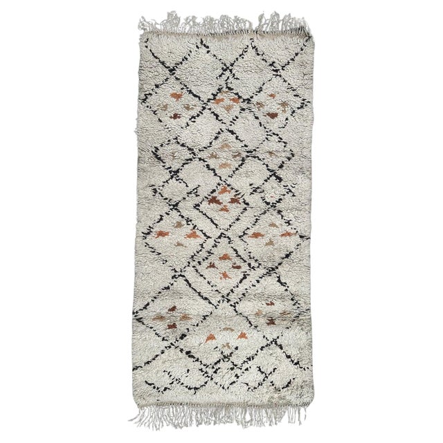 Small Mid-Century Moroccan Tribal Beni Ouarain Rug, 1940s For Sale