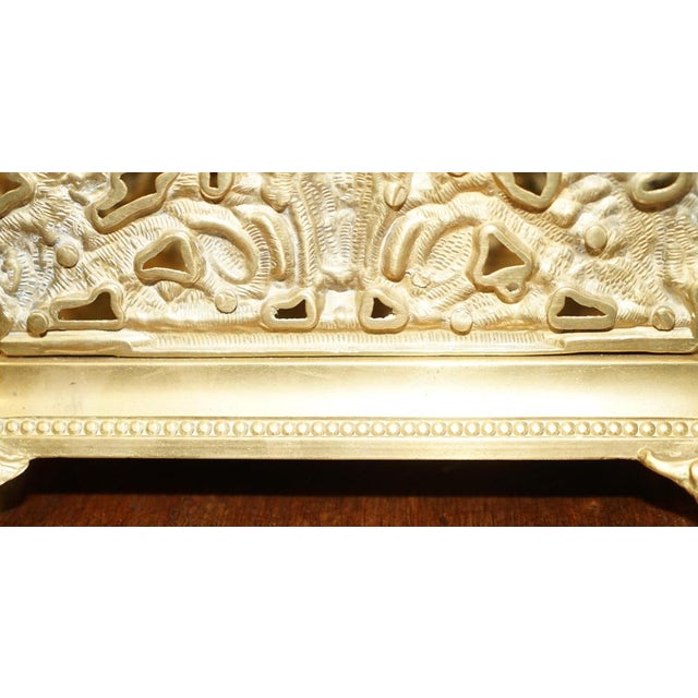 French Baroque Repousse Gilt Brass Inkwell Letter Stand with Cherubs, 1900s For Sale - Image 17 of 18