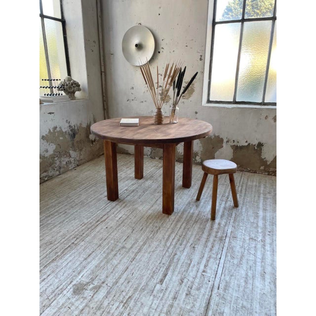 Round Pine Table with Extensions, 1950s For Sale - Image 4 of 18