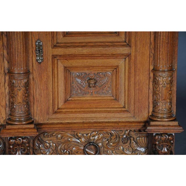 Late 19th Century 19th Century Neo Renaissance Oak Console Buffet, 1890s For Sale - Image 5 of 11