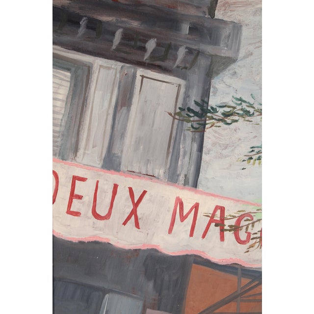 Turquoise French Street Scene Painting by John Morris (Before 1920-1991) For Sale - Image 8 of 11