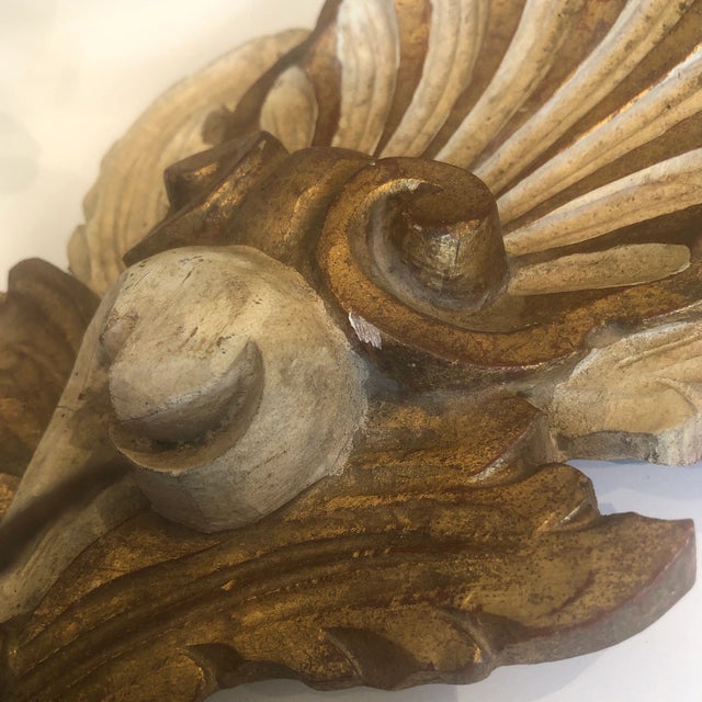 Vintage 1950s Italian Gilded and Painted Wood Candelabra For Sale - Image 9 of 10