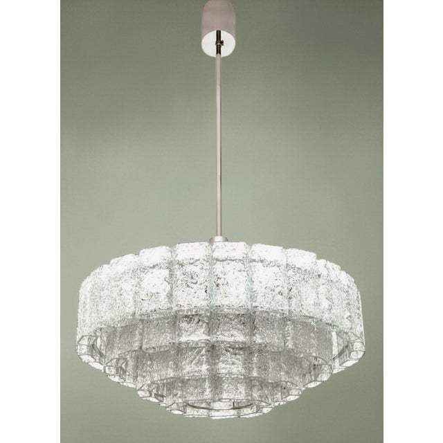 Iceglass Chandelier from Doria Leuchten, 1950s For Sale - Image 6 of 8