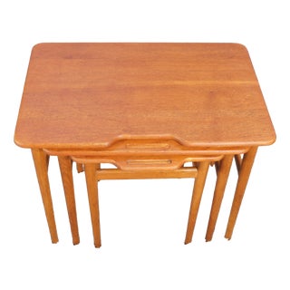 Vintage Danish Nesting Table in Teak by Kurt Østervig for Jason Møbler, 1950s, Set of 3 For Sale
