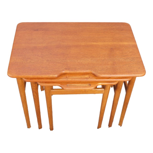 Vintage Danish Nesting Table in Teak by Kurt Østervig for Jason Møbler, 1950s, Set of 3 For Sale
