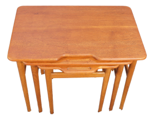 Vintage Danish Nesting Table in Teak by Kurt Østervig for Jason Møbler, 1950s, Set of 3