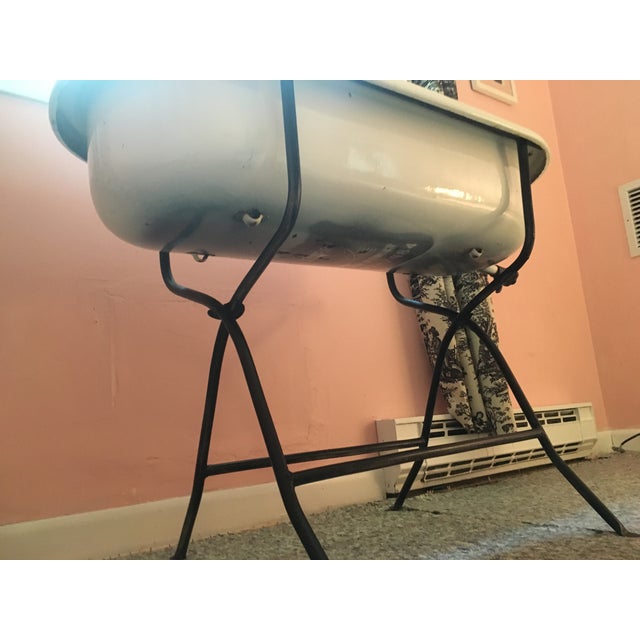 Vintage Hungarian Baby Tub on Stand | Chairish