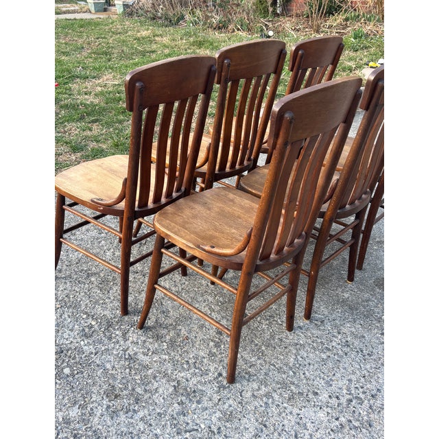 Hold for Xavier - Antique Rustic Arts & Crafts Dining Chairs - Set of 6 For Sale - Image 11 of 12