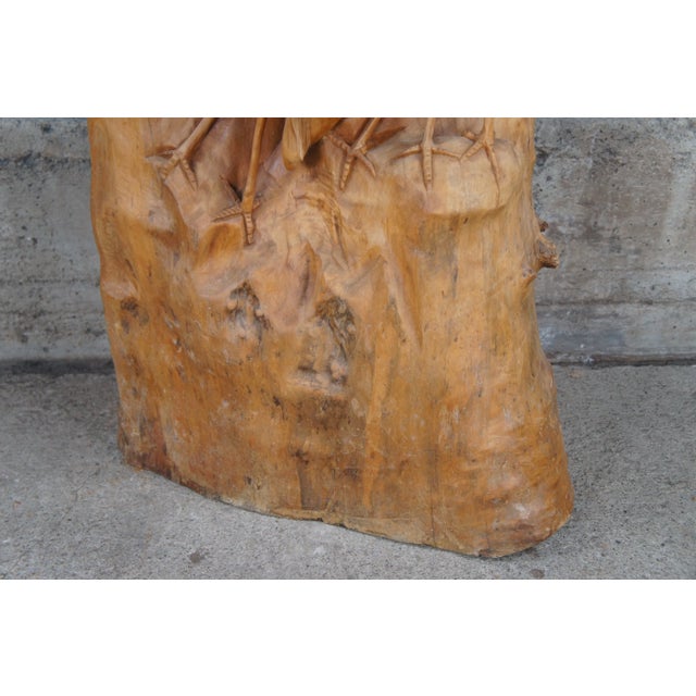 Mid 20th Century Large Hand Carved Heron Bird Sculpture For Sale - Image 10 of 10
